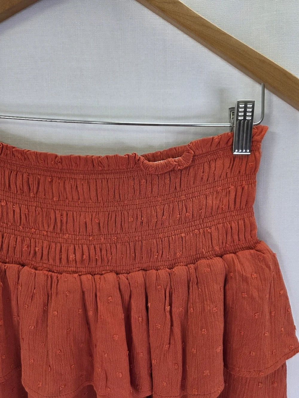 Altar’d State Mini Bohemian Swiss Dot  Skirt Tiered‎ Ruffle Layers Size Medium